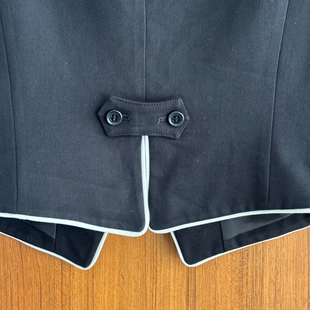XXI Black Waistcoat Vest with Contrast White Piping Y2K Office Core Size M - Picture 3 of 6